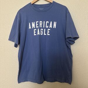 American Eagle Shirt Mens XL Blue Short Sleeve Crew Neck Super Soft Standard Fit